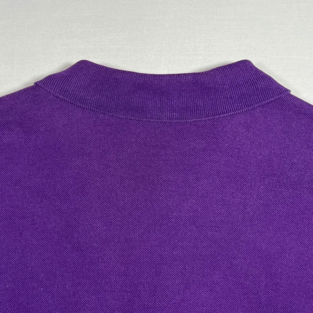 Polo Ralph Lauren Men XXL Purple Fleece Lined Heavyweight Long Sleeve Polo Shirt